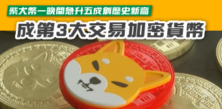 【柴犬幣一晚間急升五成創歷史新高 成第3大交易加密貨幣】 柴犬幣