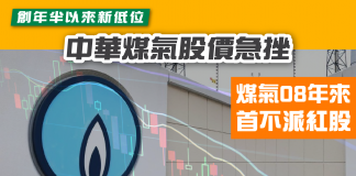 【煤氣08年來首不派紅股】 中華煤氣股價急挫 創年半以來新低位 中華煤氣