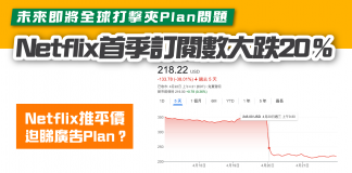 【Netflix推平價迫睇廣告Plan?】Netflix首季訂閱數大跌20% 未來即將全球打擊夾Plan問題 夾plan