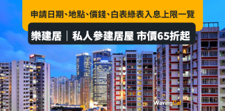 樂建居|私人參建居屋 市價65折起 申請日期、地點、價錢、白表綠表入息上限一覽 樂建居|私人參建居屋 市價65折起 申請日期、地點、價錢、白表綠表入息上限一覽