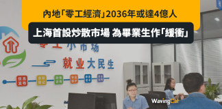 上海首設炒散市場 料內地2036年「零工經濟」達4億人口 上海首設炒散市場 料內地2030年「零工經濟」達4億人口