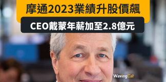 摩通2023業績升股價飆 CEO戴蒙年薪加至2.8億元 摩通2023業績升股價飆 CEO戴蒙年薪加至2.8億元