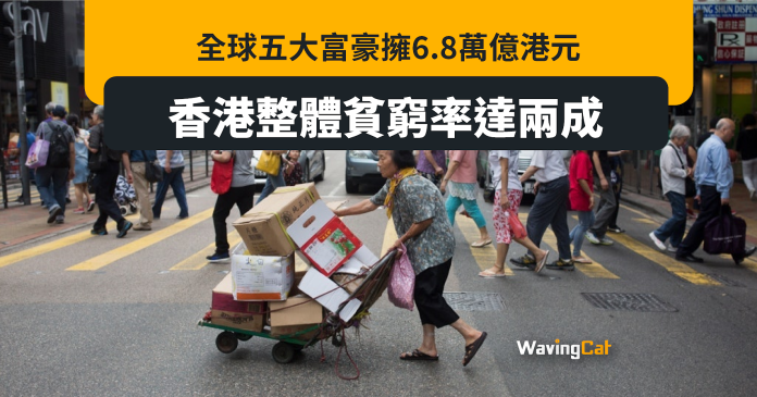 全球五大富豪擁6.8萬億元 香港貧窮率達20%