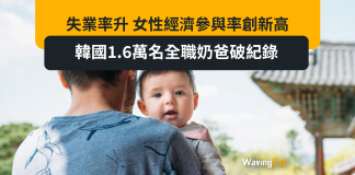 失業率升 女性經濟參與率創新高 韓國1.6萬名全職奶爸破紀錄 失業率升 女性經濟參與率創新高 韓國1.6萬名全職奶爸破紀錄