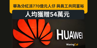 華為分紅派770億元人仔 與員工共同富裕 人均獲贈54萬元 華為分紅派770億元人仔 與員工共同富裕 人均獲贈54萬元