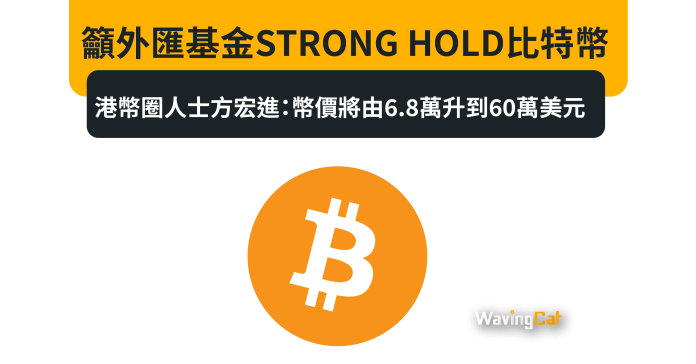 籲外匯基金STRONG HOLD比特幣 港幣圈人士方宏進：幣價將由6.8萬升到60萬美元