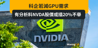 科企若減GPU需求 有分析料NVDA股價或插20%不舉 科企若減GPU需求 有分析料NVDA股價或插20%不舉