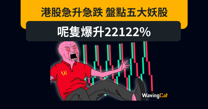 港股急升急跌 盤點五大妖股 呢隻爆升21053%