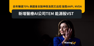 去年賺達70% 美國會女股神佩洛西又出招 拋售AAPL NVDA 新增醫療AI公司TEM 能源股VST 去年賺達70% 美國會女股神佩洛西又出招 拋售AAPL NVDA 新增醫療AI公司TEM 能源股VST