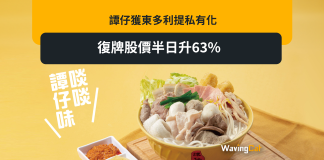 譚仔獲東多利提私有化 復牌股價半日升63% 譚仔獲東多利提私有化 復牌股價半日升63%